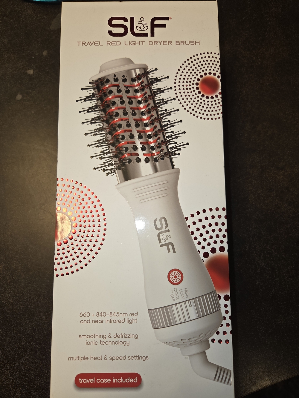 LF White Travel Red Light Dryer Brush